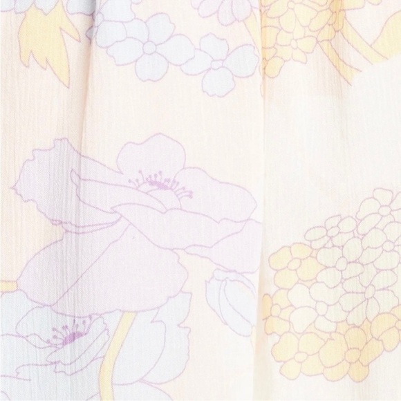 BA&SH Noam Dress Pastel Floral Short Sleeve Faux Wrap Mini Swing Dress Size Med - Picture 8 of 10